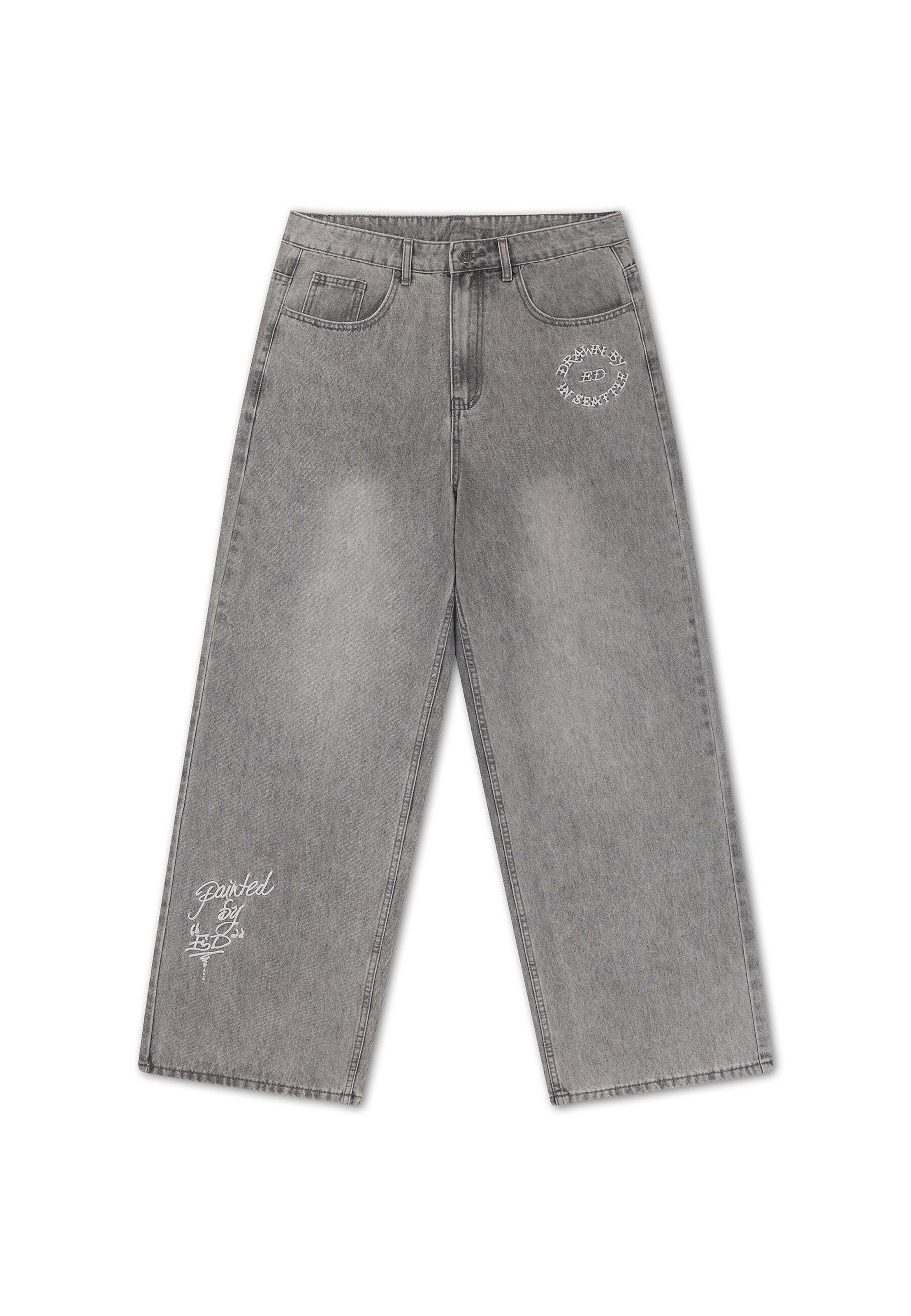 Ed Hardy Loosefit Jeans i grå: forside