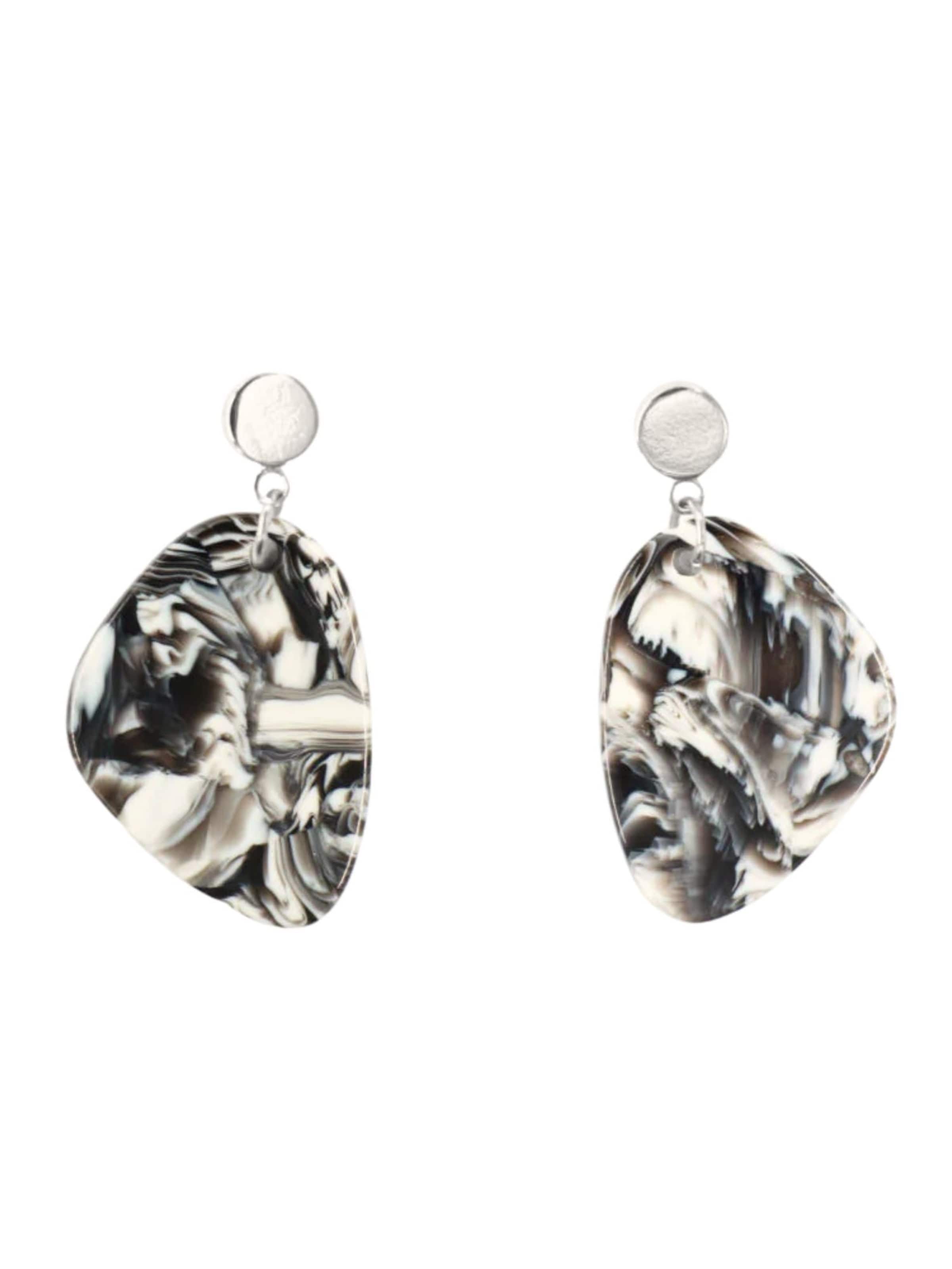 Fräulein Wunder Earrings 'Acetat Amy' in Grey: front