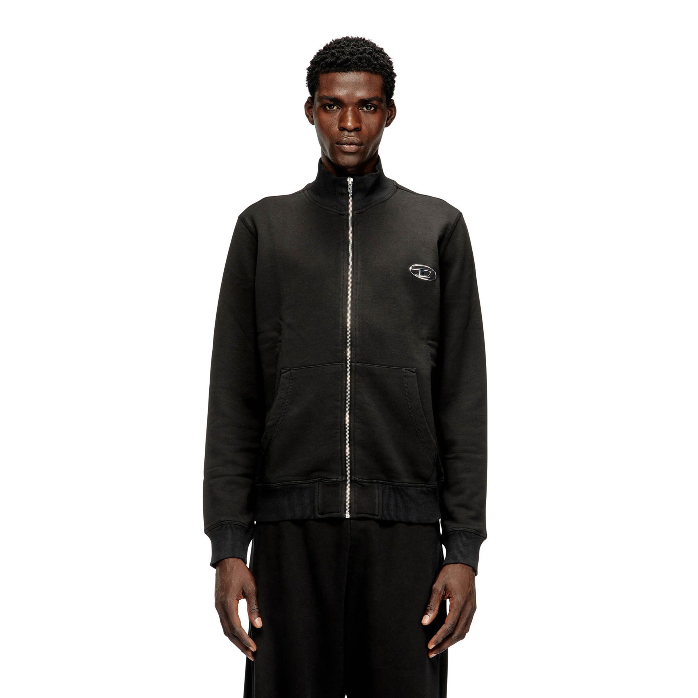DIESEL Sweat jacket in Black: front