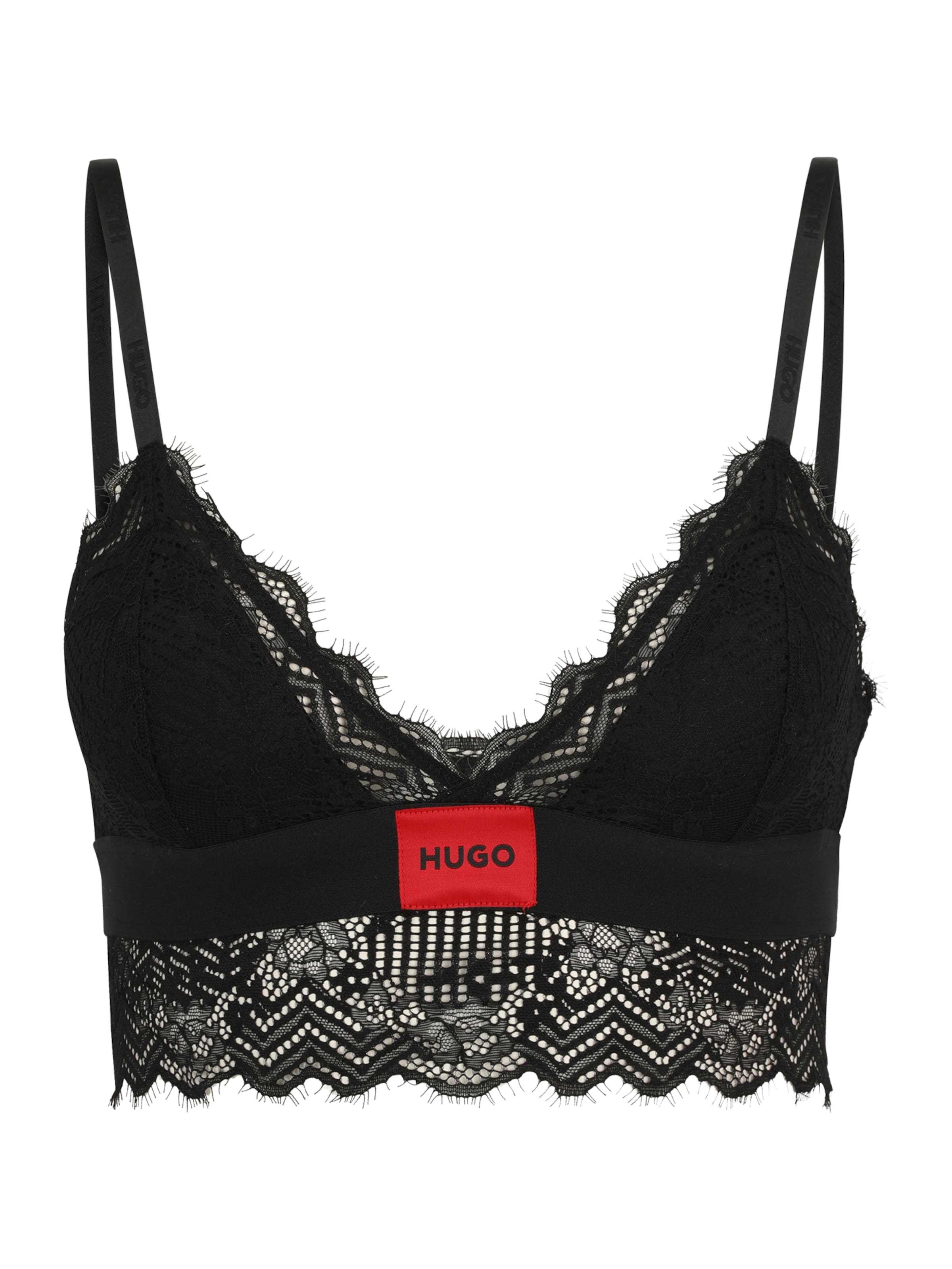 HUGO Triangle Bra in Black: front