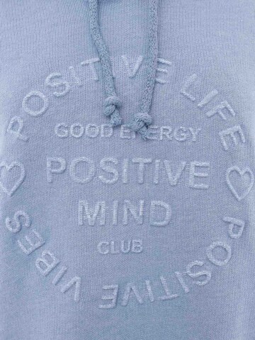 Sweat-shirt 'Positive Mind' Zwillingsherz en bleu