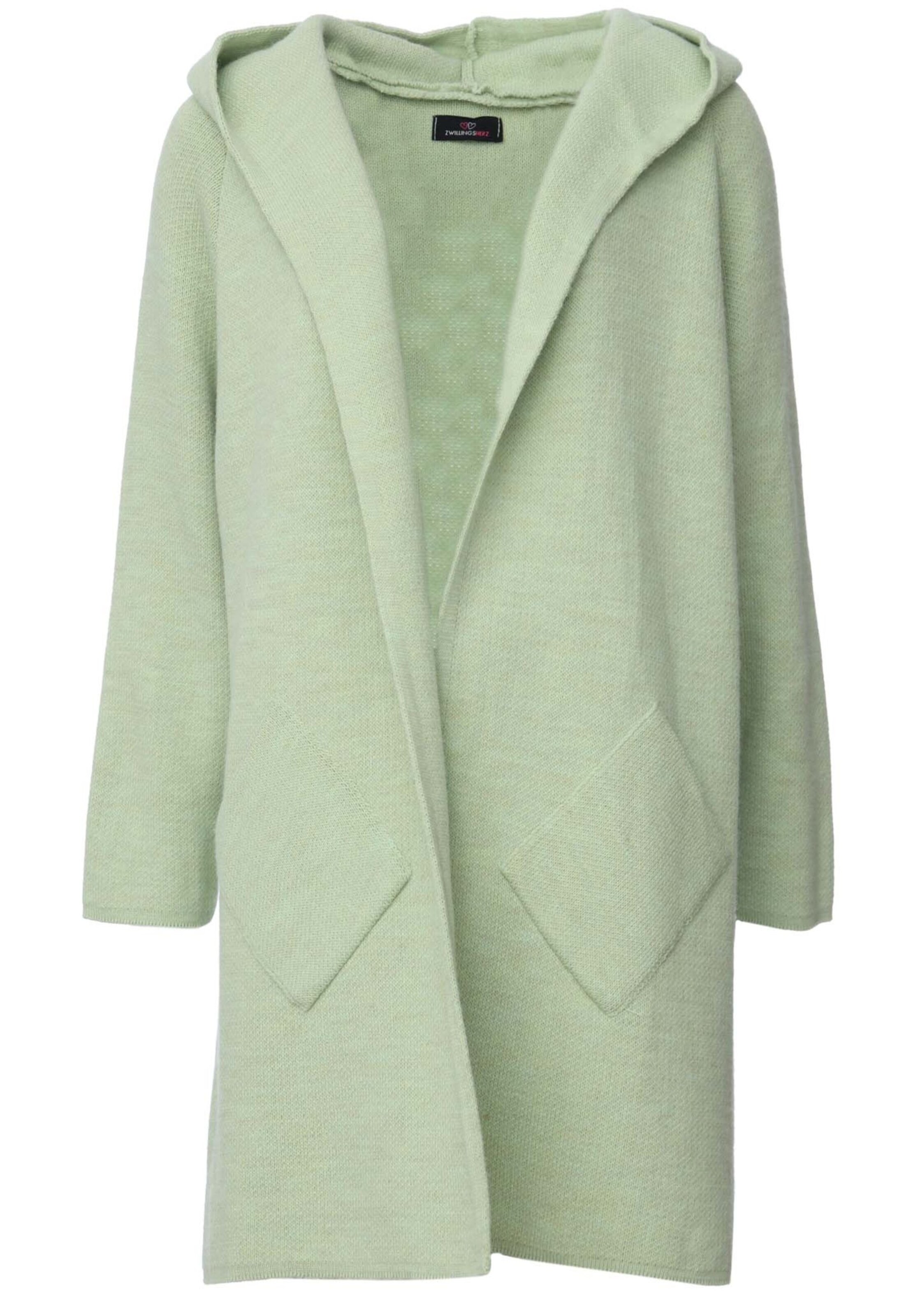 Zwillingsherz Fleece jacket in Green: front
