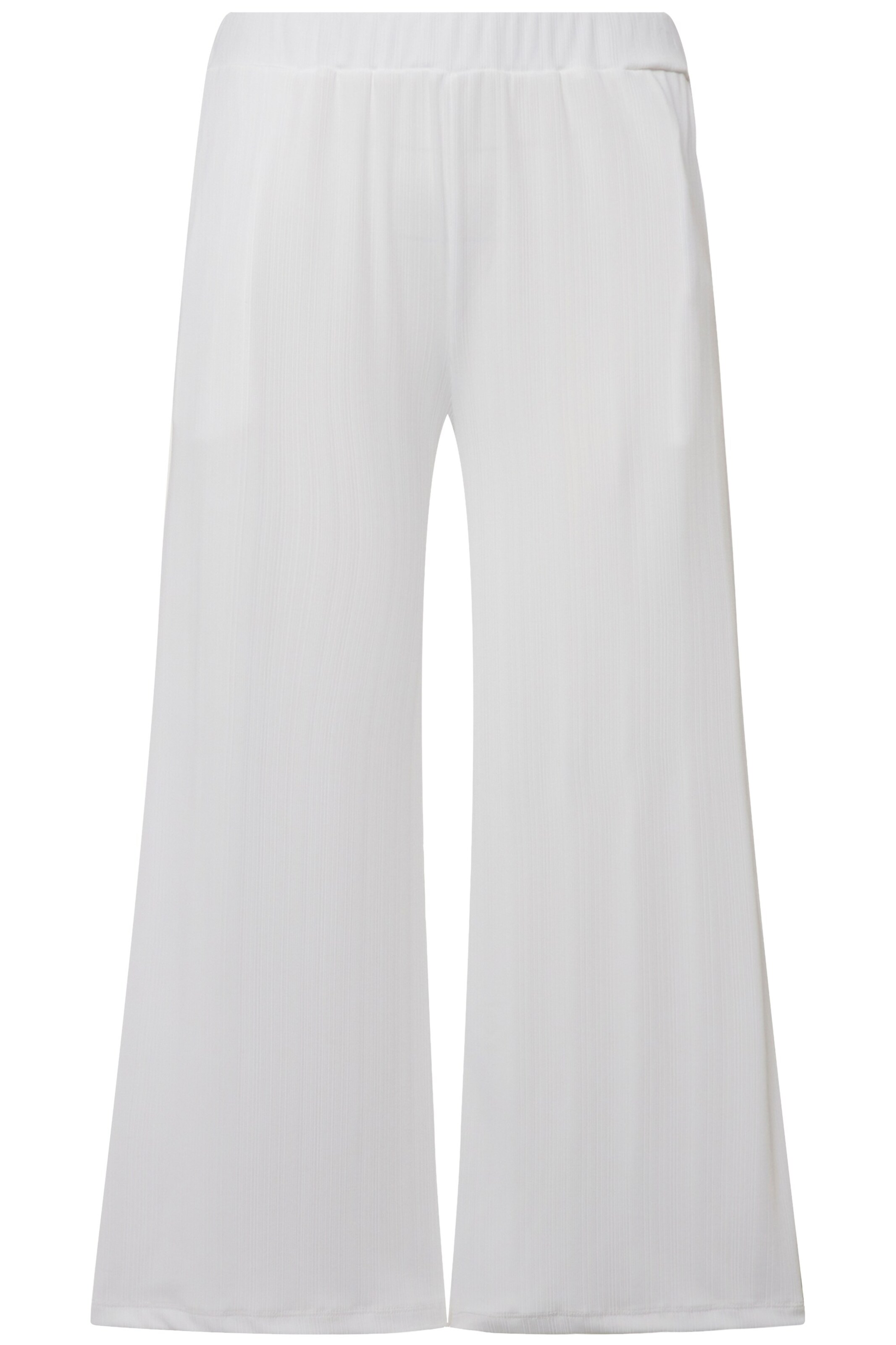Ulla Popken Wide leg Broek in Wit: voorkant