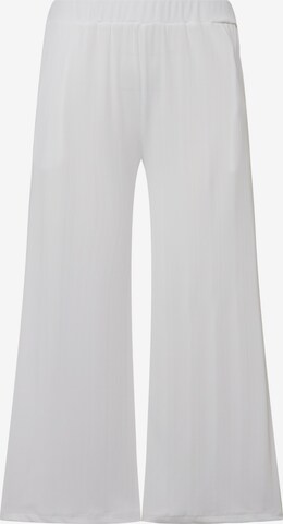 Ulla Popken Wide leg Broek in Wit: voorkant