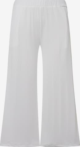 Ulla Popken Wide leg Broek in Wit: voorkant