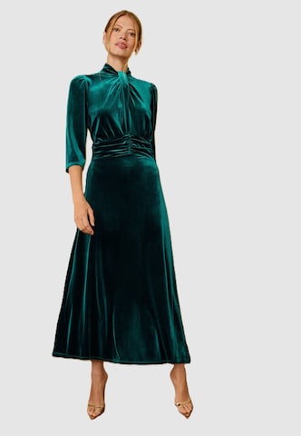 Robe de soirée love & roses en vert : devant
