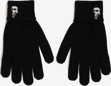 Karl Lagerfeld - Luvas com dedos em preto: frente