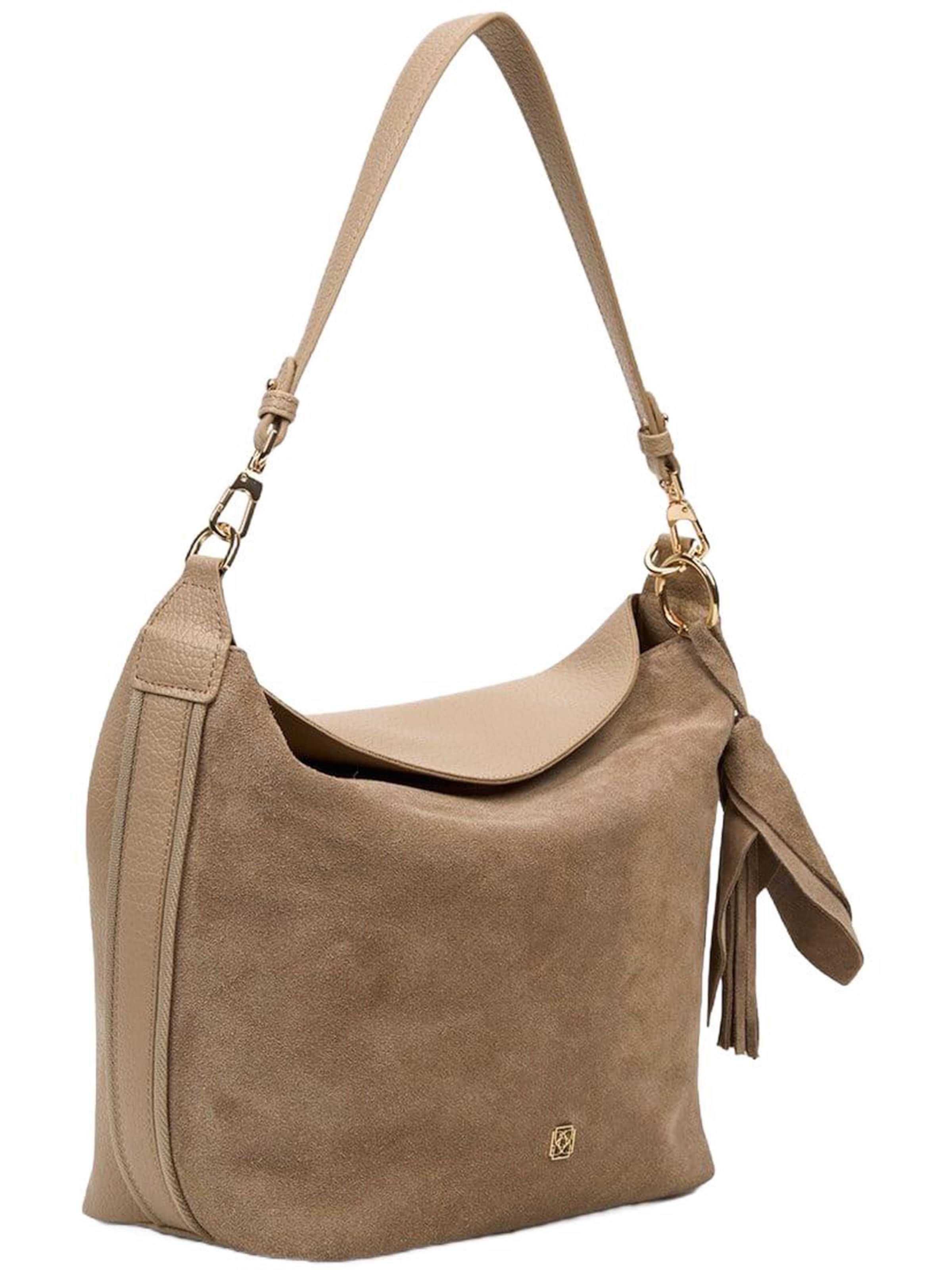 Desa - Bolso de hombro 'DESA Damen-Schultertasche mit Quasten-Detail' en beige