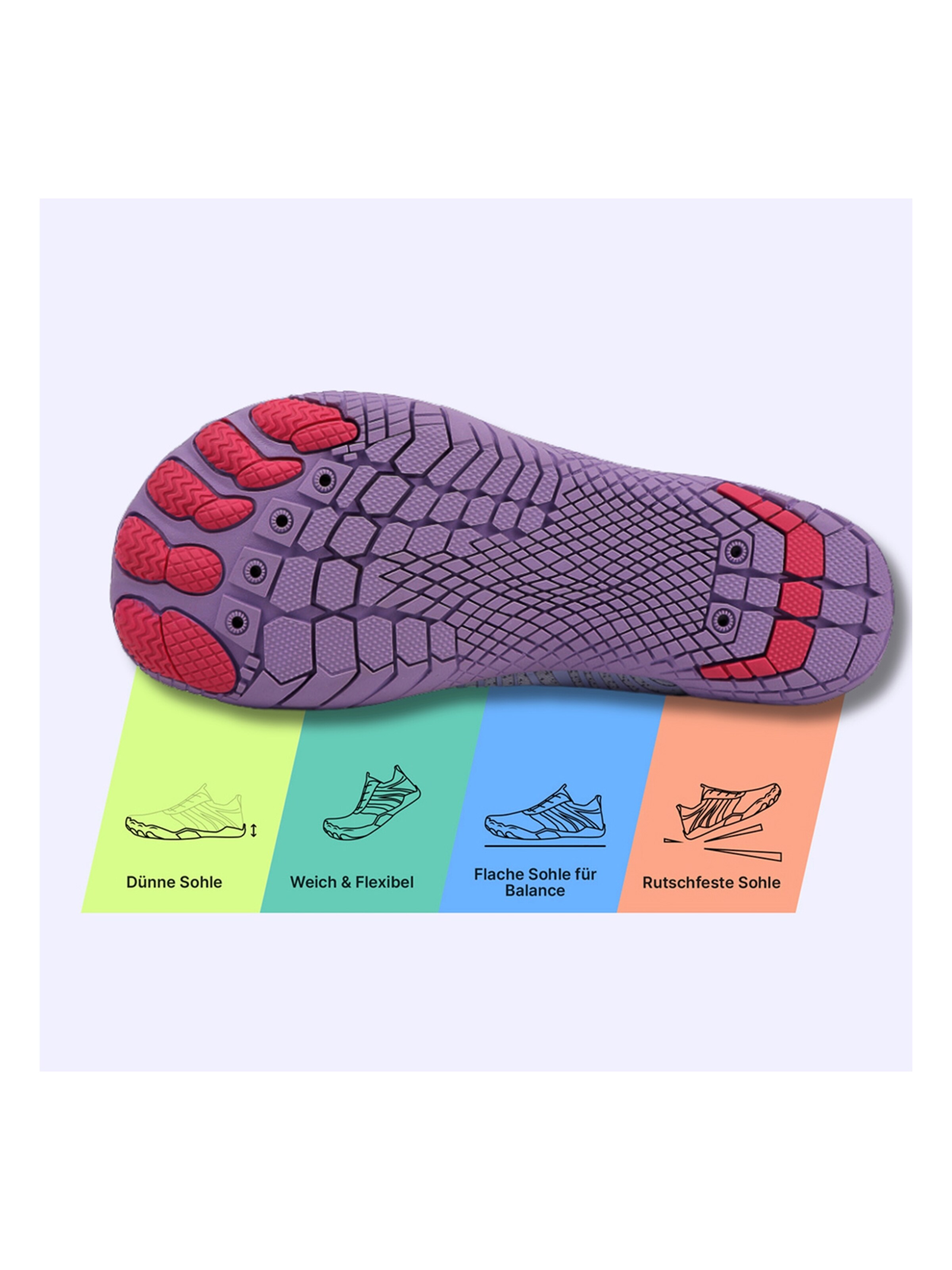 DOTALES Sneaker low 'DOTALES - GripStep Barfußschuhe'‌‌‌‌‌‌ in Lila