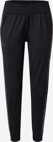 UNDER ARMOUR Дънки Tapered Leg Спортен панталон 'ColdGear' в черно: отпред