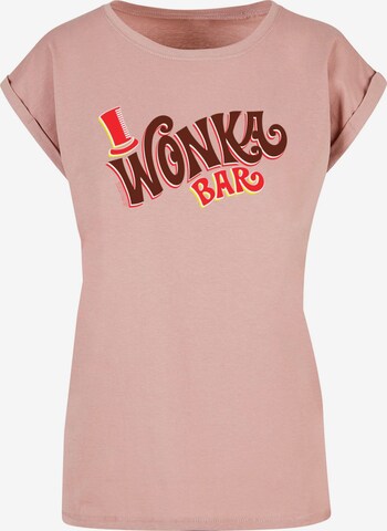 ABSOLUTE CULT Shirt 'Willy Wonka - Bar' in Rood: voorkant