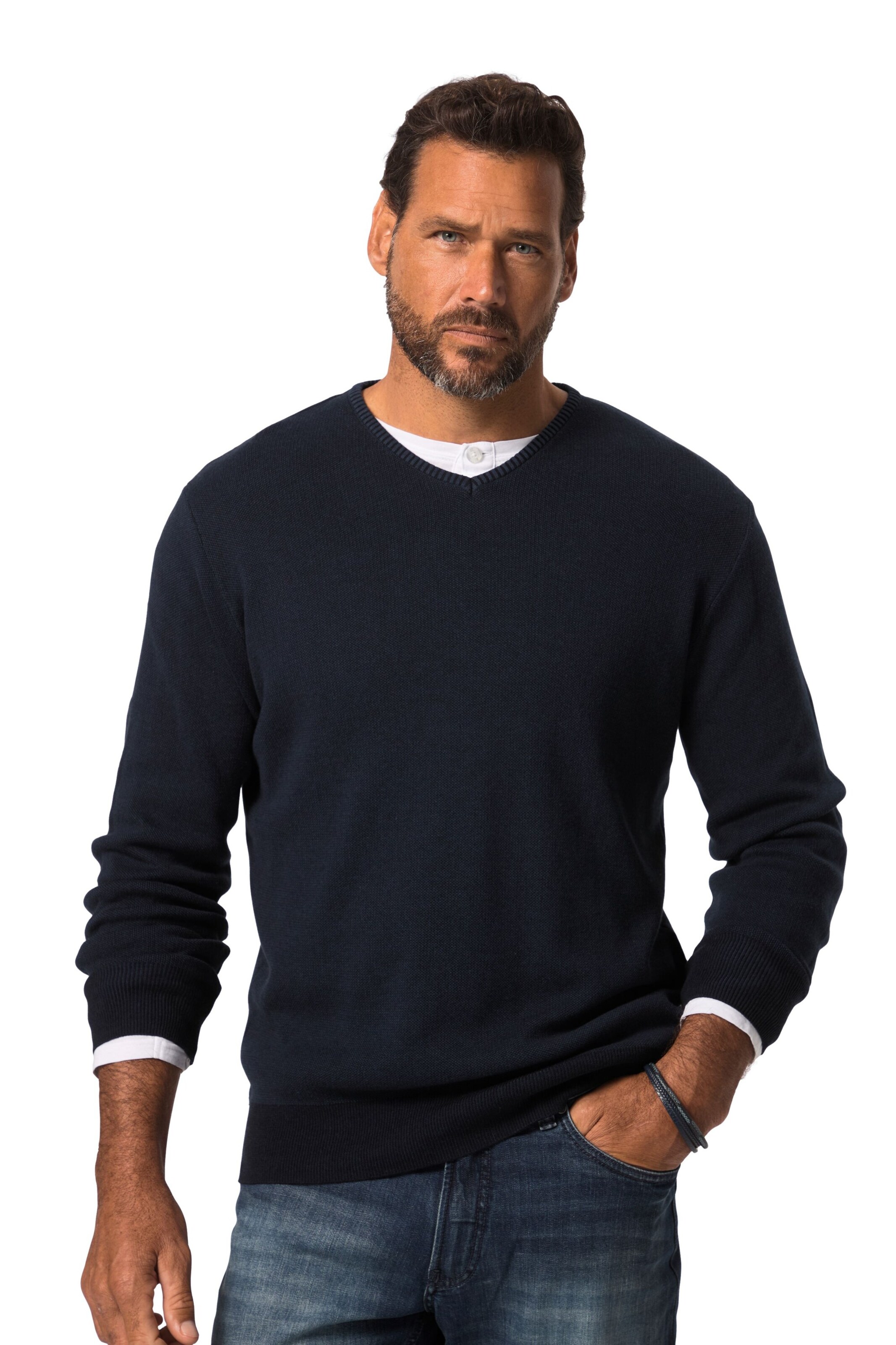 JP1880 Trui in Blauw: voorkant