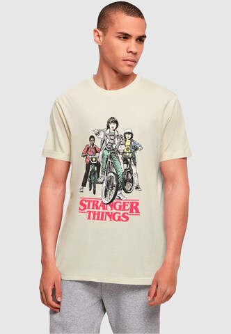 ABSOLUTE CULT Shirt 'Stranger Things - Retro Bikers' in Beige: front