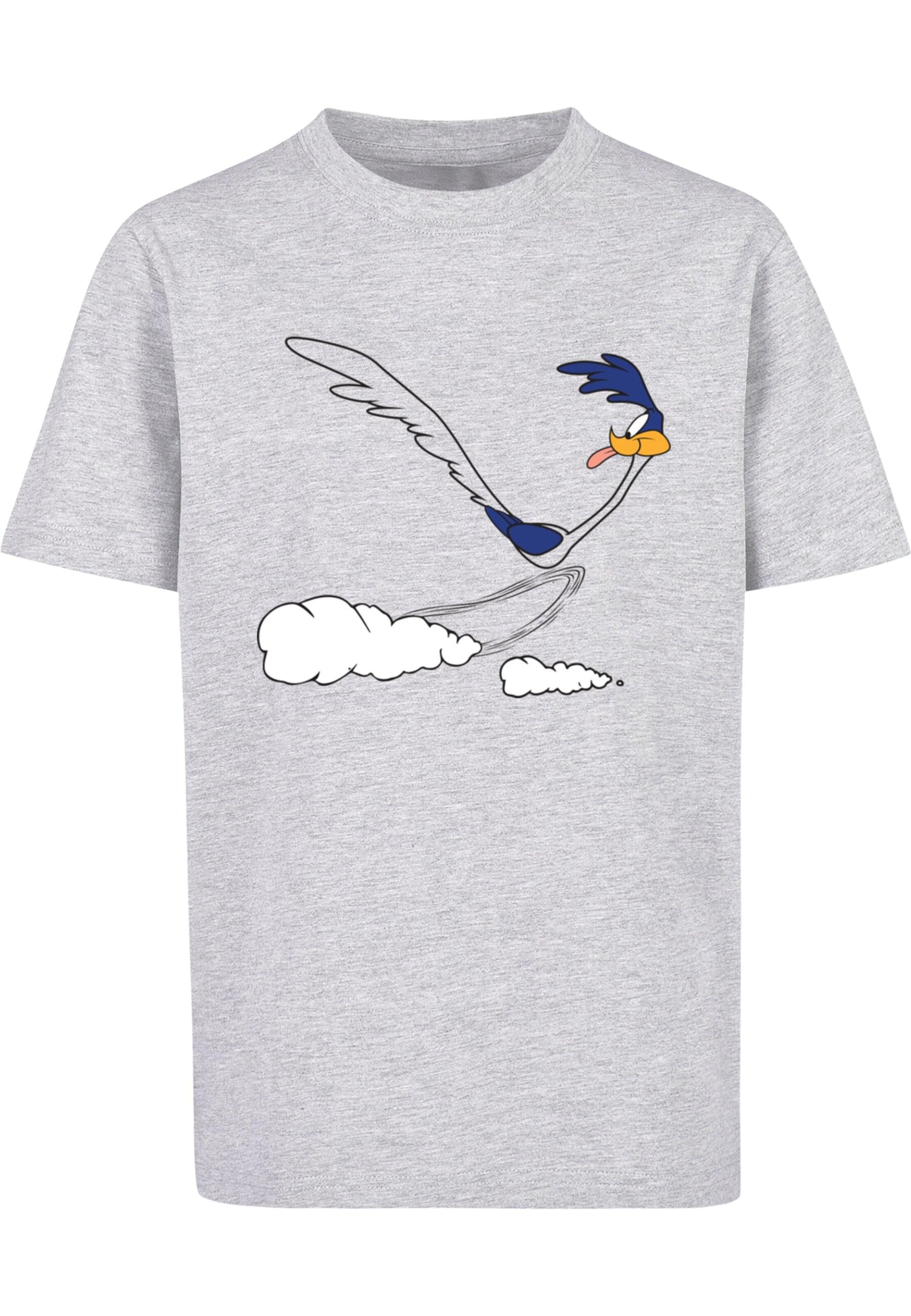 Maglietta 'Looney Tunes - Road Runner Running' di ABSOLUTE CULT in grigio: frontale