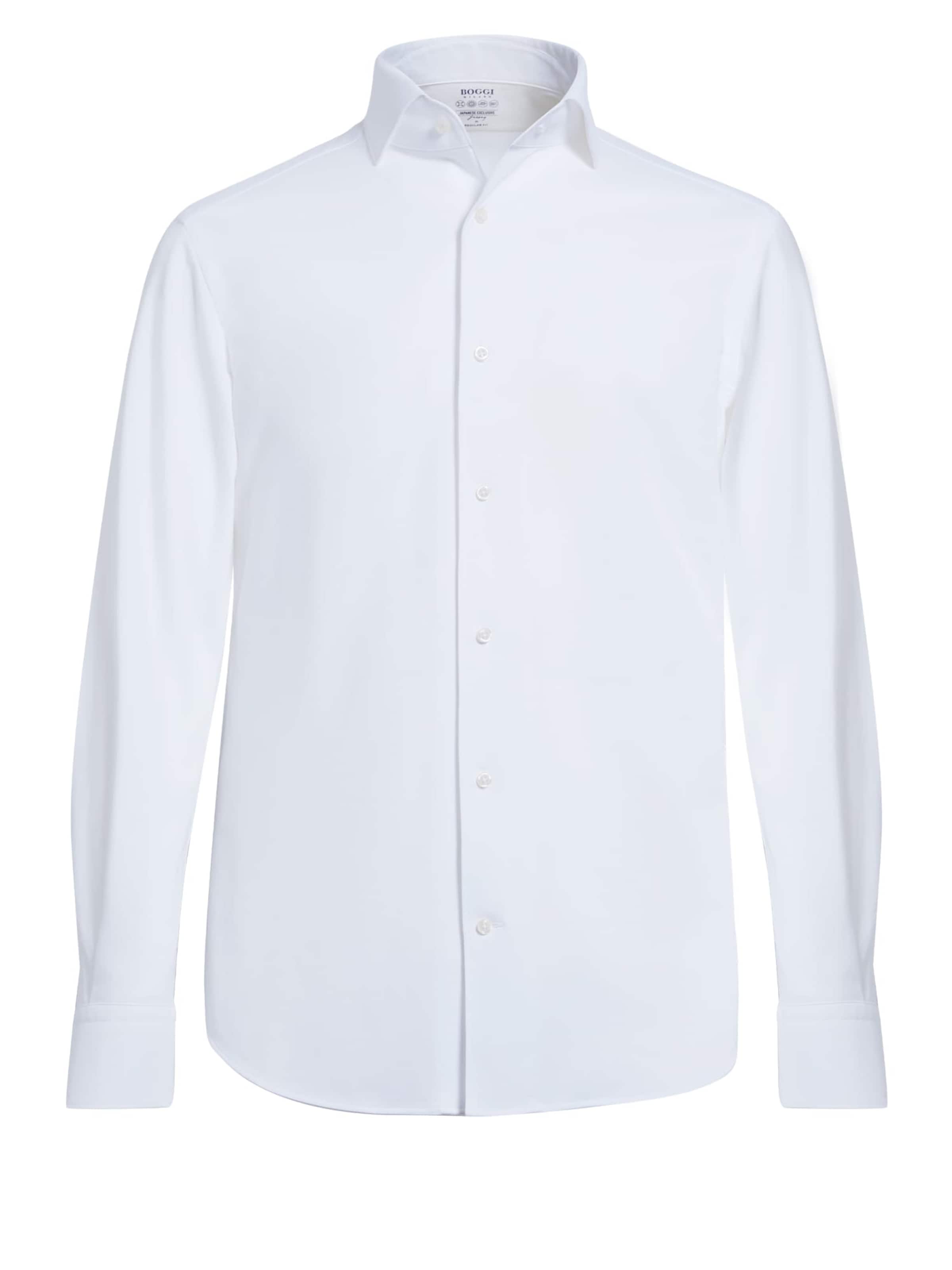 Boggi Milano Regular fit Button Up Shirt in White: front