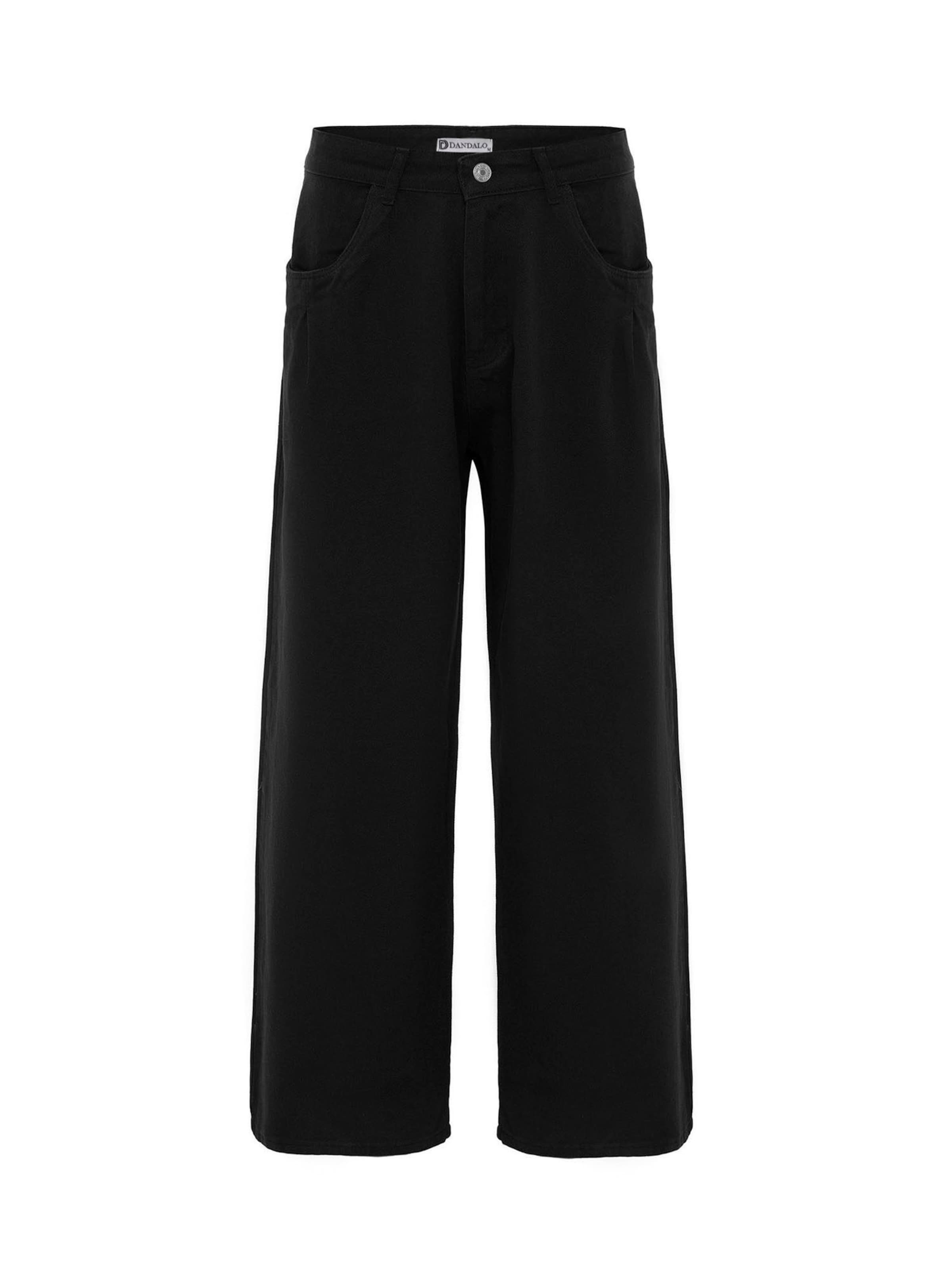 juoda Dandalo Plačios klešnės Klostuotos kelnės: priekis