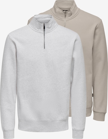 Only & Sons Sweatshirt 'Ceres' in Brown: front