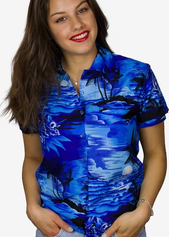 Camicia da donna 'Surf' di King Kameha in blu: frontale