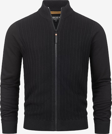 INDICODE JEANS Knit Cardigan 'Cason' in Black: front