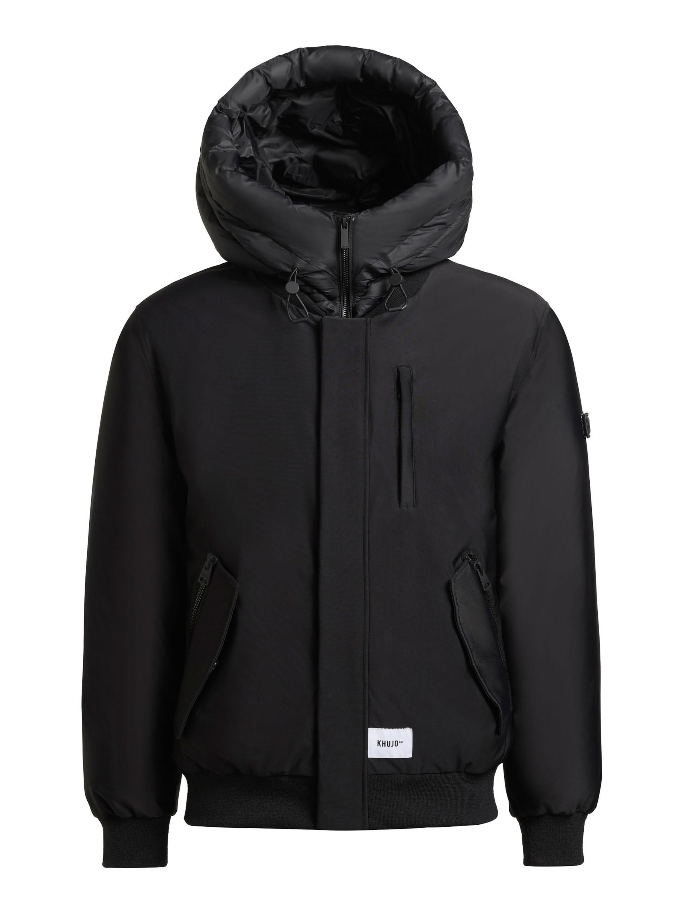 khujo Winterjacke 'Clemat' in Schwarz: Vorderseite