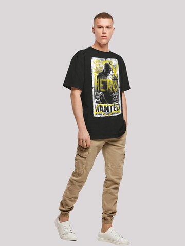 T-Shirt 'Batman V Superman Superheld Wanted Poster' F4NT4STIC en noir