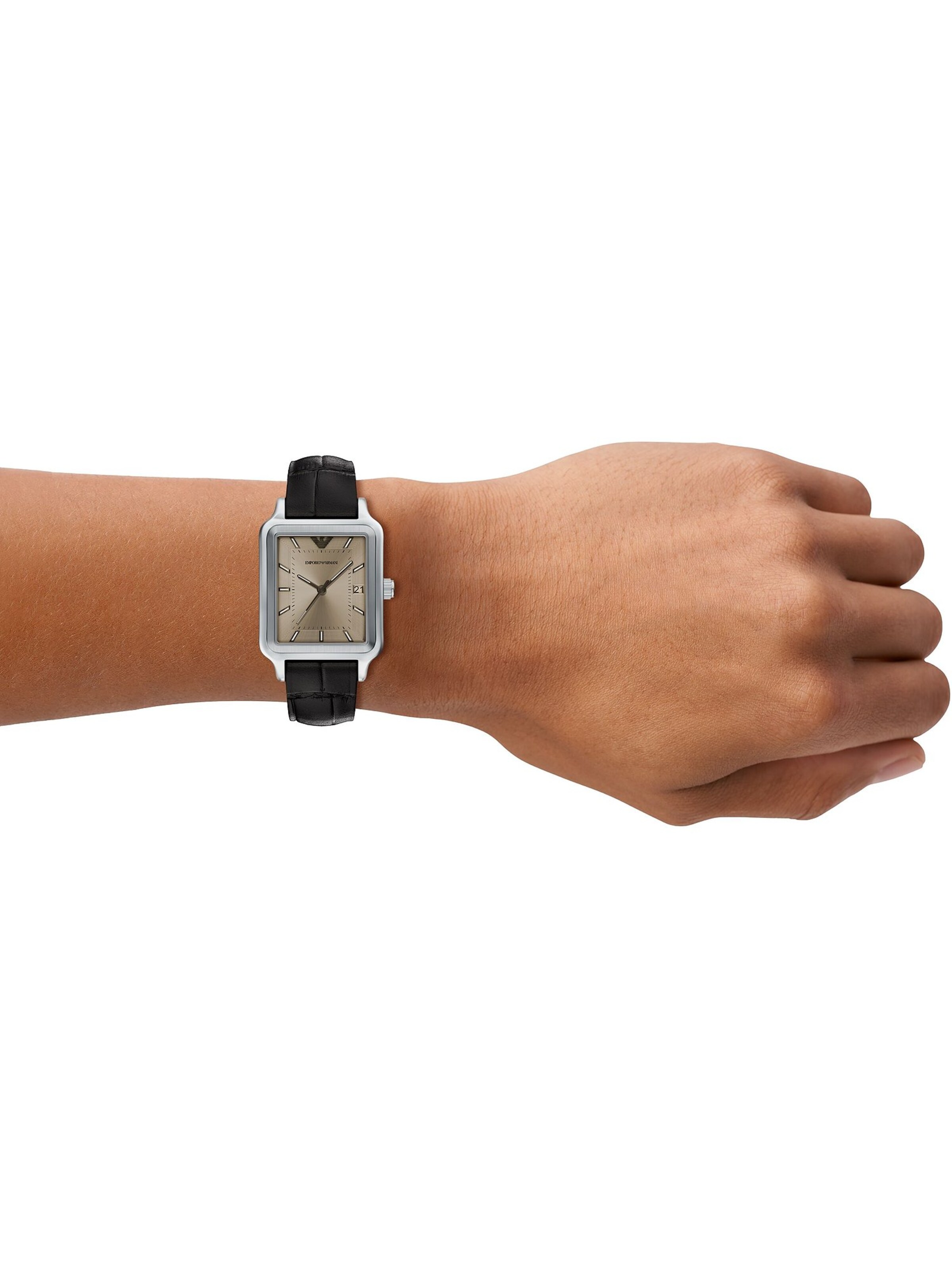 Emporio Armani Analog watch in Brown: front