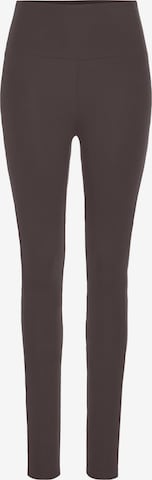 LASCANA - Skinny Leggings em castanho: frente