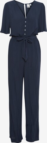 ICHI Jumpsuit 'MARRAKECH' in Blauw: voorkant