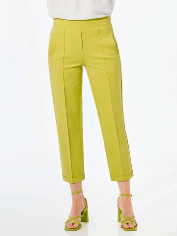 Regular Pantalon à plis Goldner en vert : devant