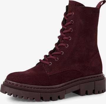 Bottines à lacets Tamaris en rouge : devant