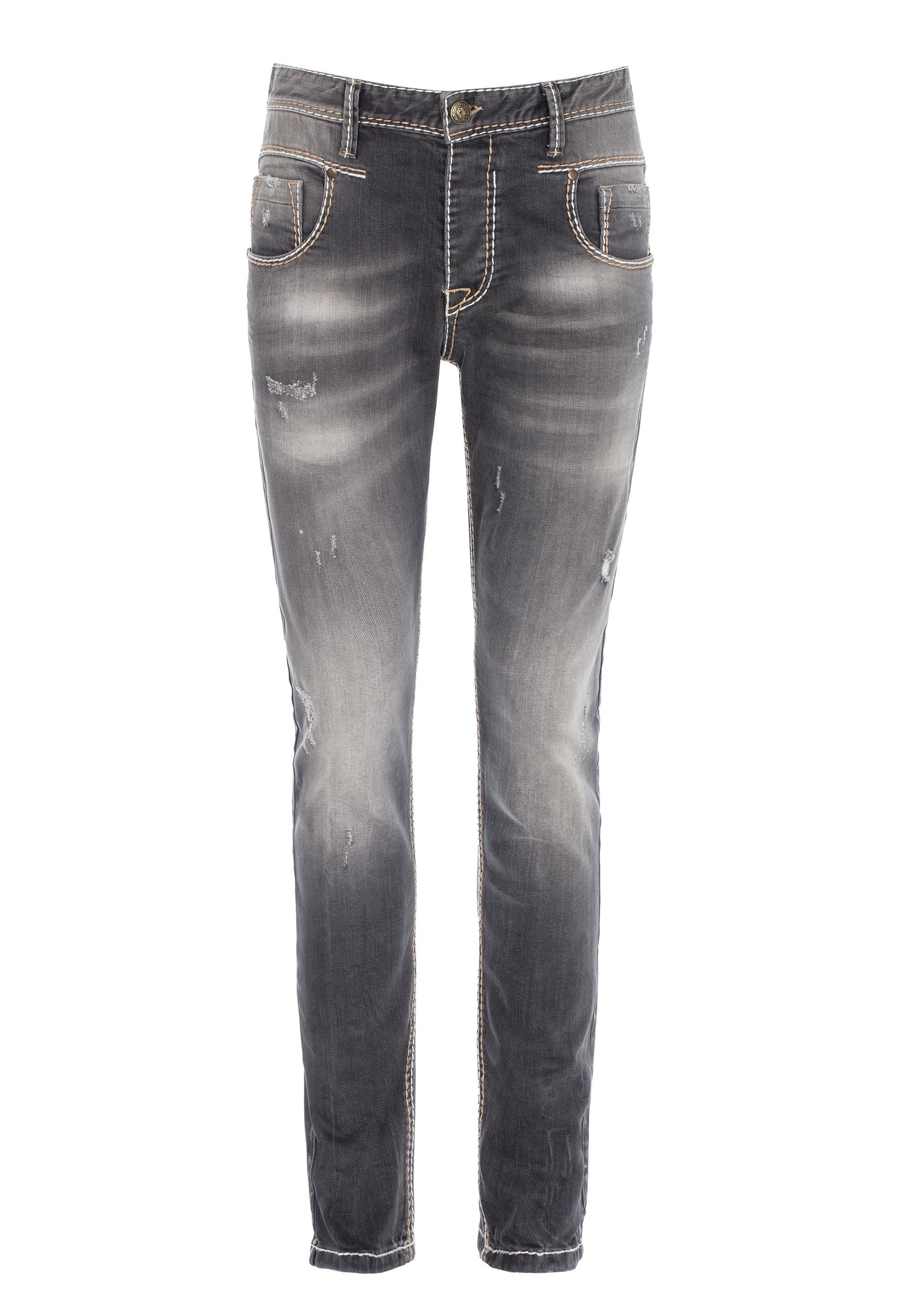 CIPO & BAXX Regular Jeans in Grijs: voorkant