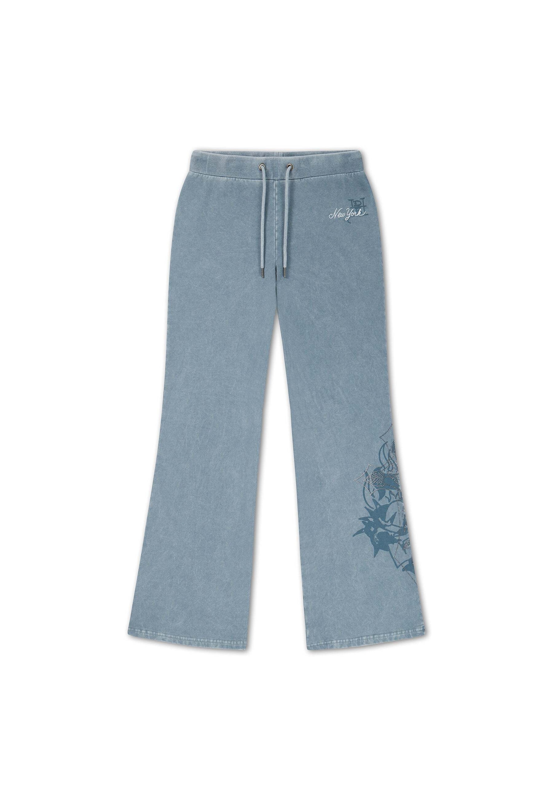 Wide Leg Pantalon Ed Hardy en bleu : devant