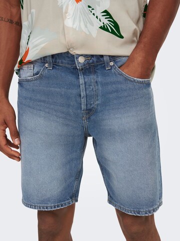 Only & Sons Regularen Kavbojke 'EDGE' | modra barva