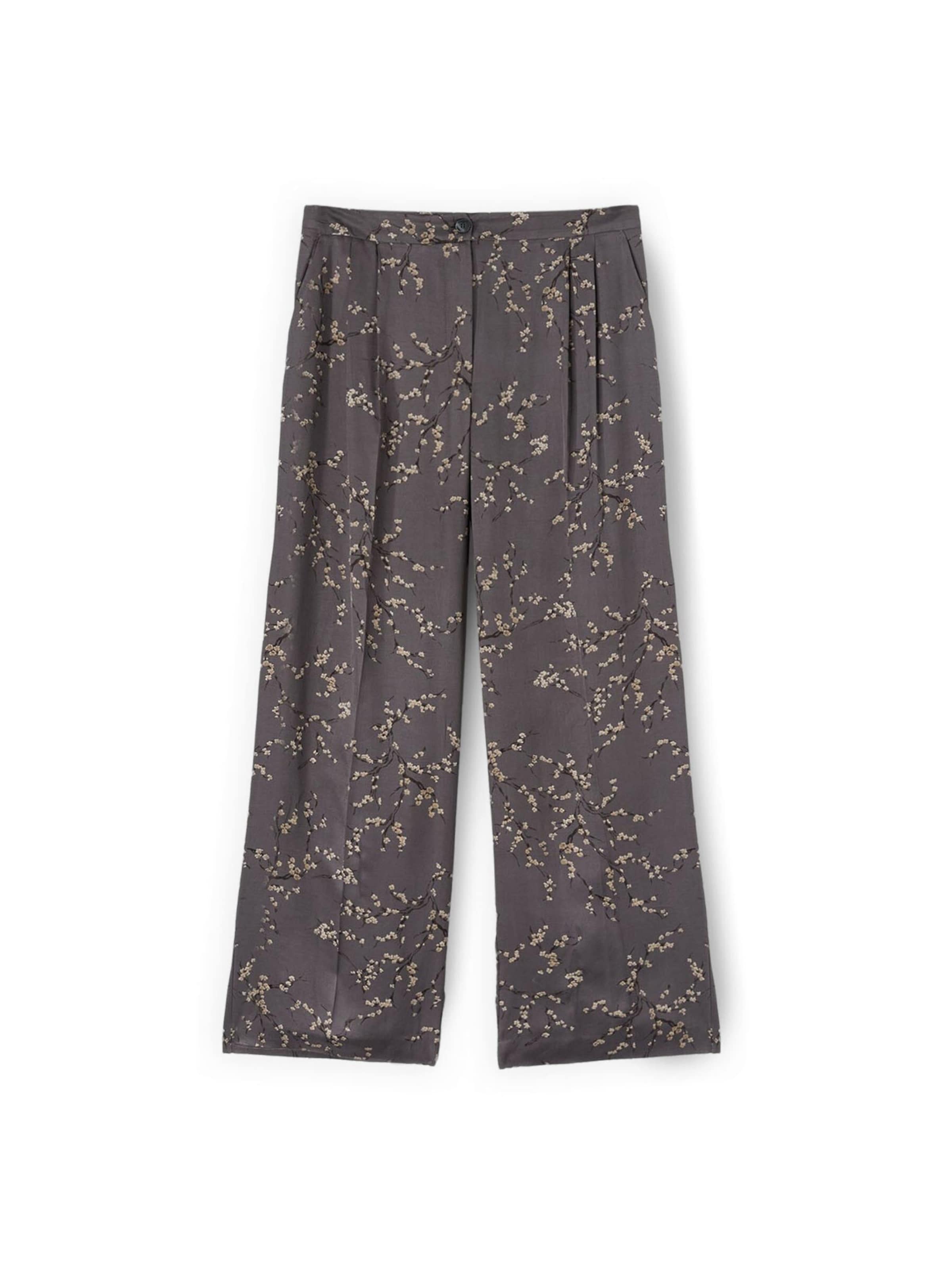 MOTIVI Wide leg Broek in Grijs: voorkant