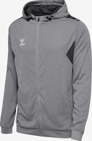 Hummel Athletic Zip-Up Hoodie 'AUTHENTIC' in Grey