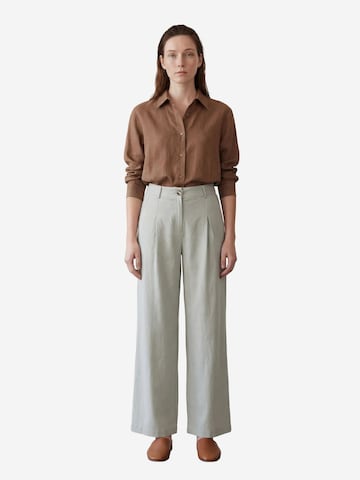 My fashion - Perna larga Calças com vincos em verde