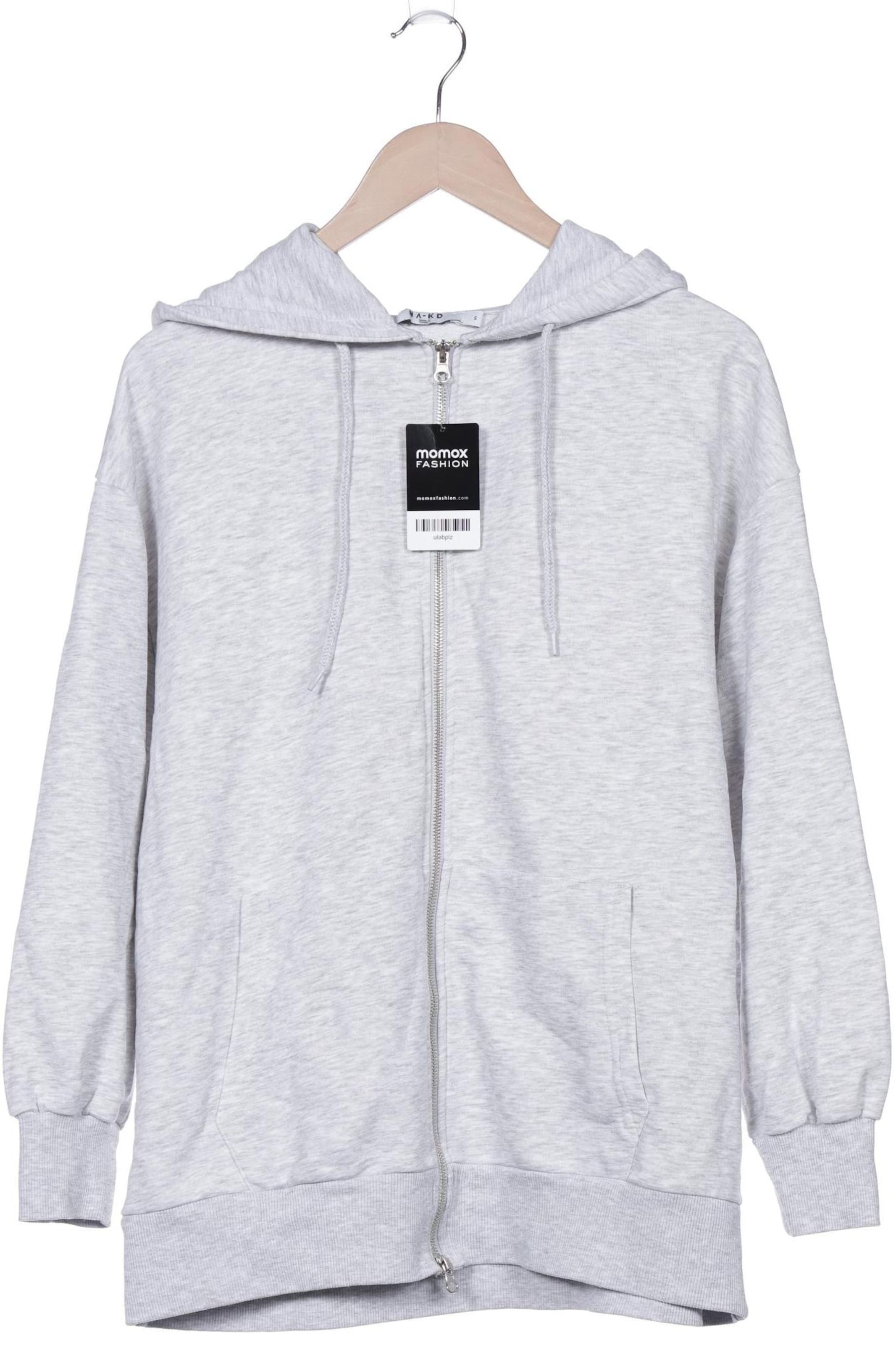 NA-KD Sweatshirt Zip-Up Hoodie in S in Grey ABOUT YOU