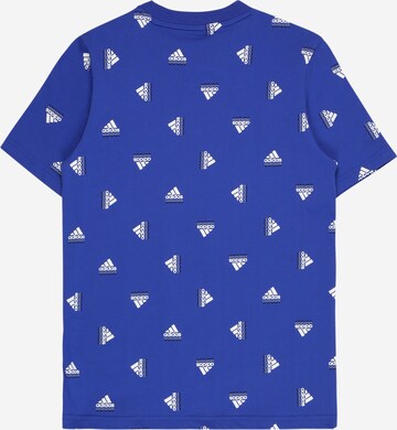 ADIDAS SPORTSWEAR Funkční tričko 'Brand Love Allover Print' – modrá