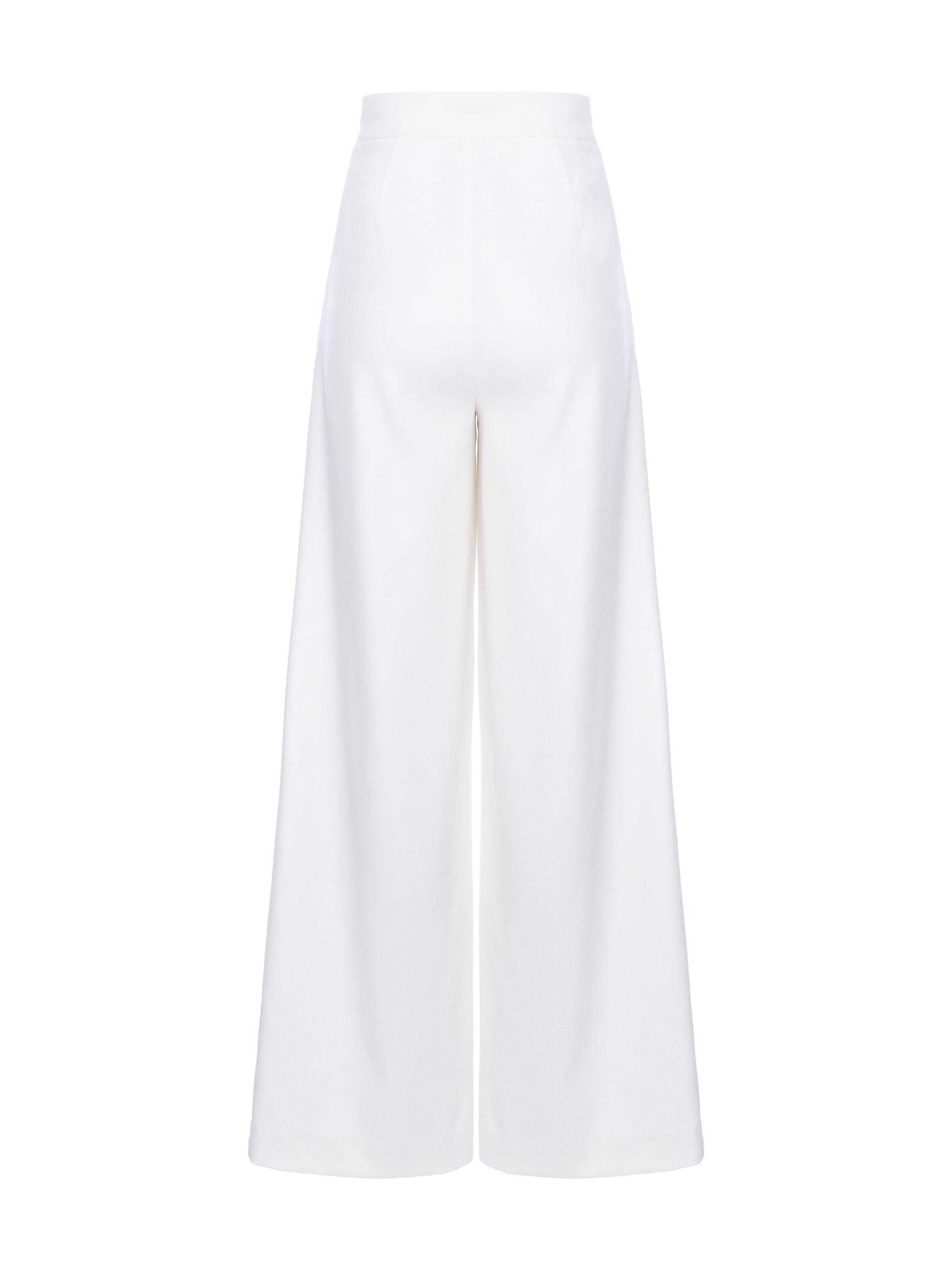 Wide leg Pantaloni 'Wool Wide Leg' de la AVENUE N°29 pe alb