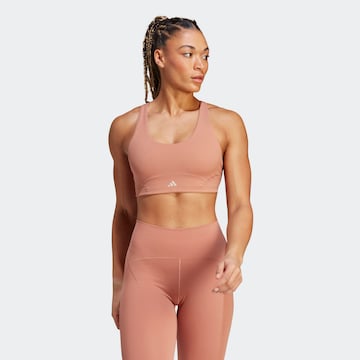 ADIDAS PERFORMANCE Bustier Sport-BH 'Coreflow Luxe Studio' in Braun