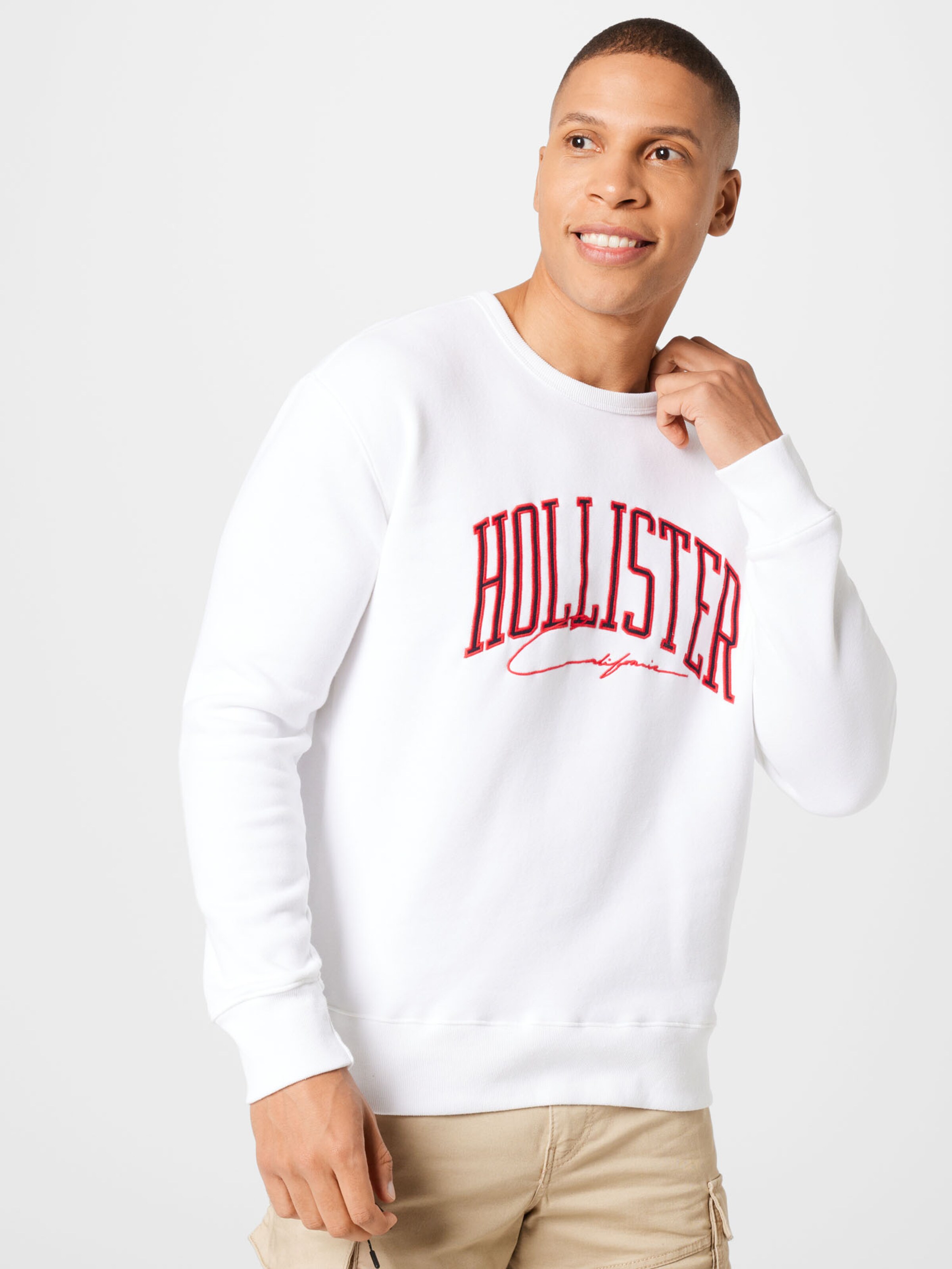 Männer Sweat HOLLISTER Sweatshirt 'VARSITY CREW' in Weiß - QW59587 Männer Sweat HOLLISTER Sweatshirt 'VARSITY CREW' in Weiß - QW59587