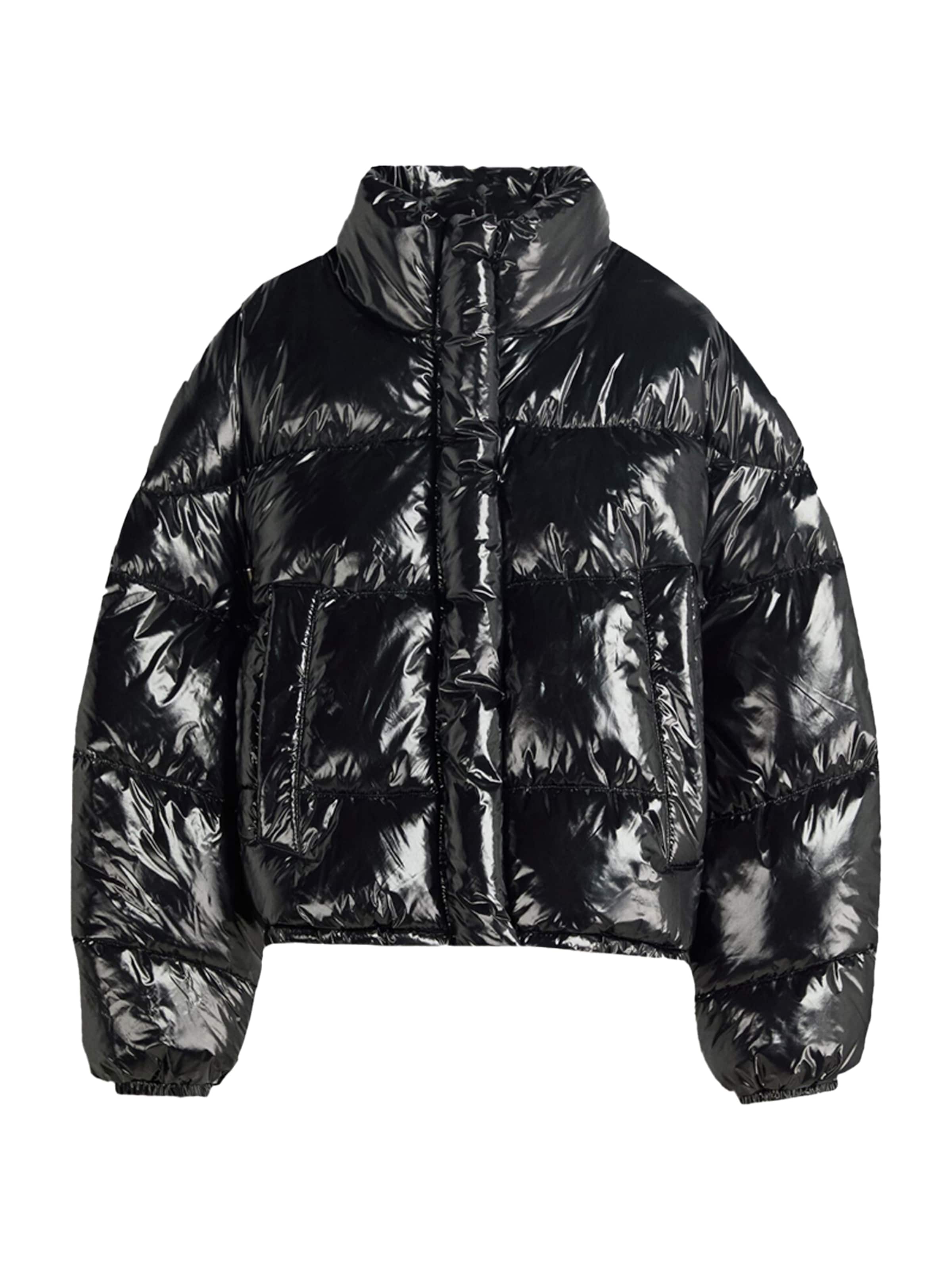 Bershka Зимно яке в черно: отпред