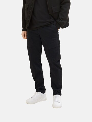 TOM TAILOR DENIM Regular Cargo trousers in Black: front