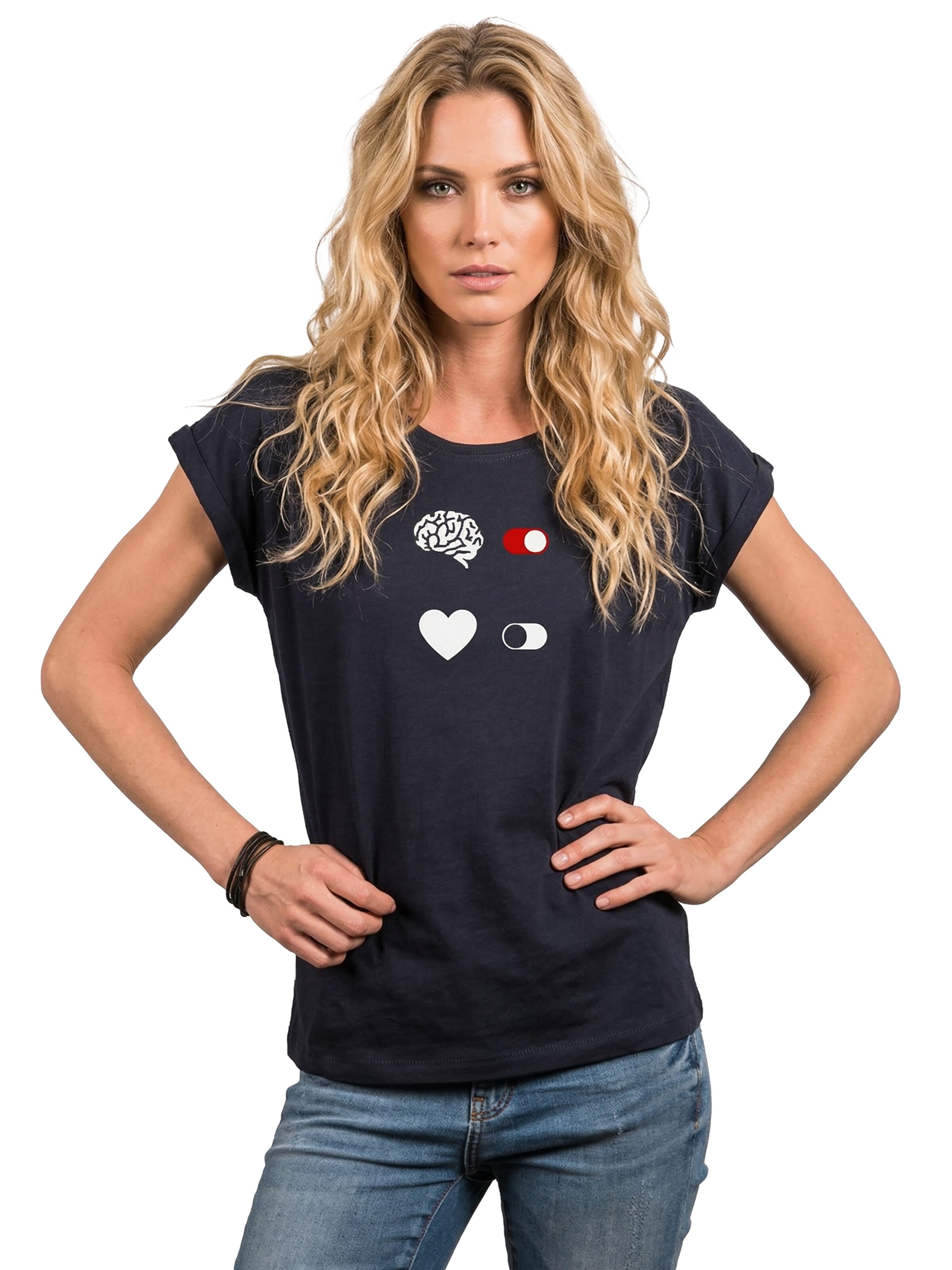 MAKAYA Shirt 'BrainOn' in Blue: front
