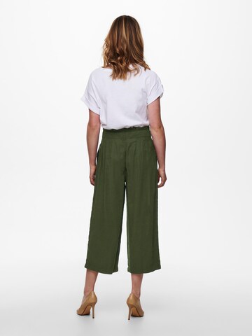 ONLY Wide leg Bandplooibroek 'Aminta-Aris' in Groen