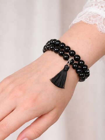 COLLEZIONE ALESSANDRO Bracelet 'Peppa' in Black: front