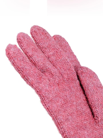 CAPO Full Finger Gloves 'Strickhandschuhe, melange' in Pink: front