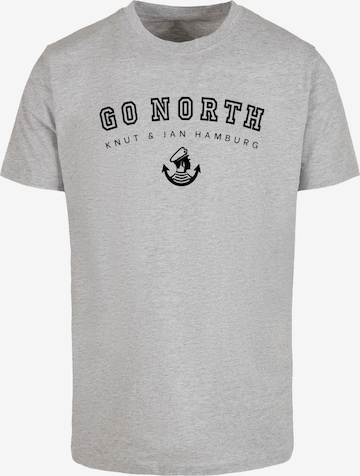F4NT4STIC Shirt 'Go North' in Grijs: voorkant