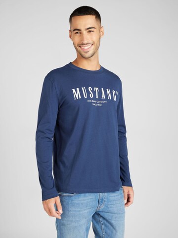 T-Shirt MUSTANG en bleu : devant