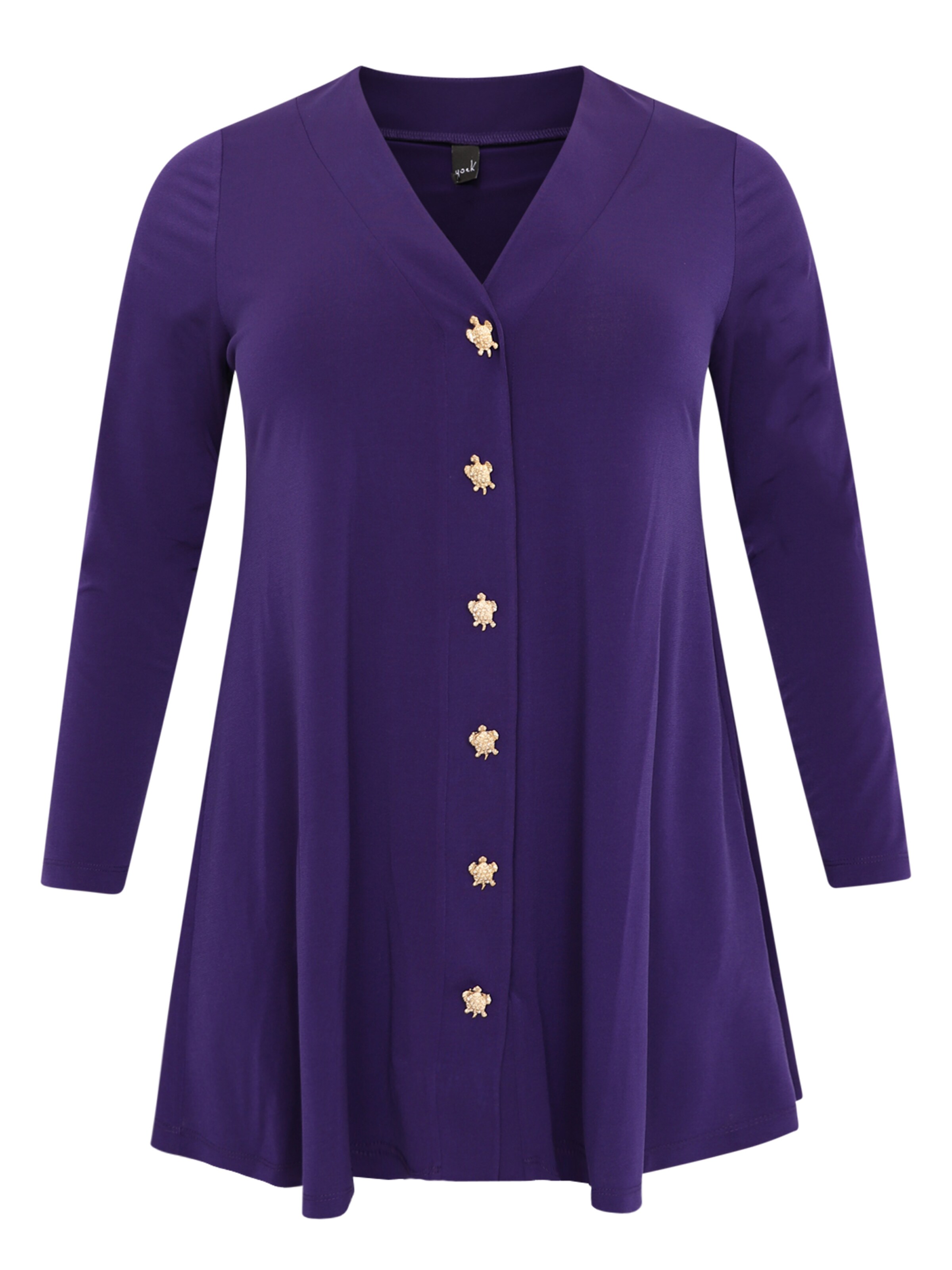 Frauen Große Größen Yoek Cardigan in Dunkellila - RC81334 Frauen Große Größen Yoek Cardigan in Dunkellila - RC81334